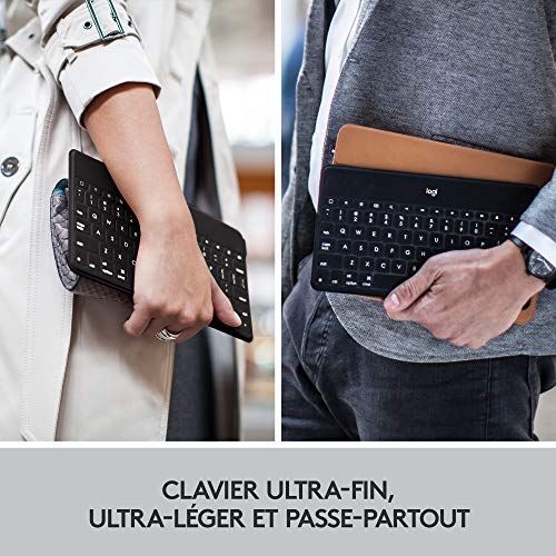 Logitech Keys To Go Clavier Bluetooth ultra fin et ultra léger pour iPhone iPad Apple TV et tous les appareils iOS pâle - vue 2