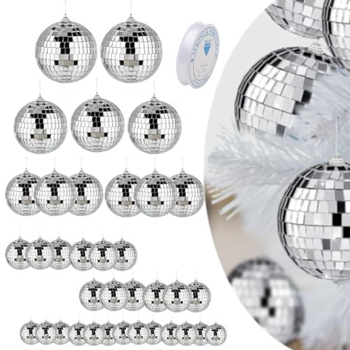 Boules disco argentées déco fête des années 70 et décoration anniversaire gâteau