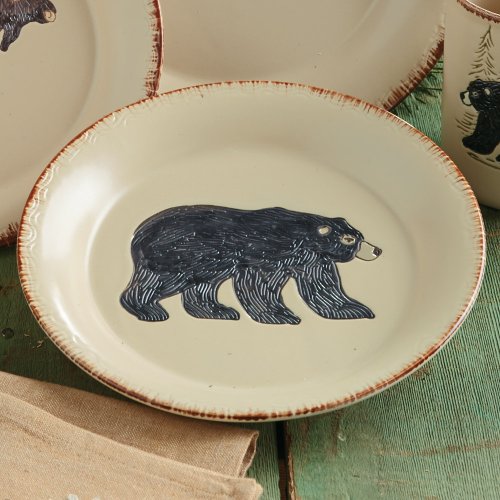 BLACK FOREST DECOR Bear & Moose Stoneware Bear Salad Plate