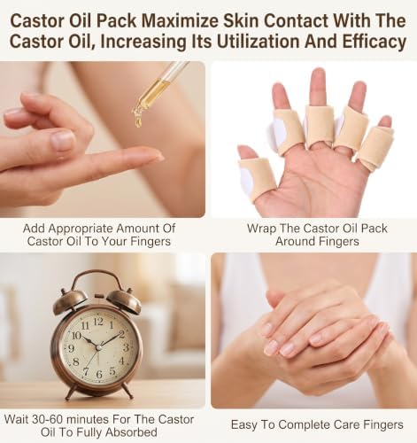 10 Pcs Castor Oil Wraps for Fingers and Thumb, Castor Oil Packs Reusable — 사진 5