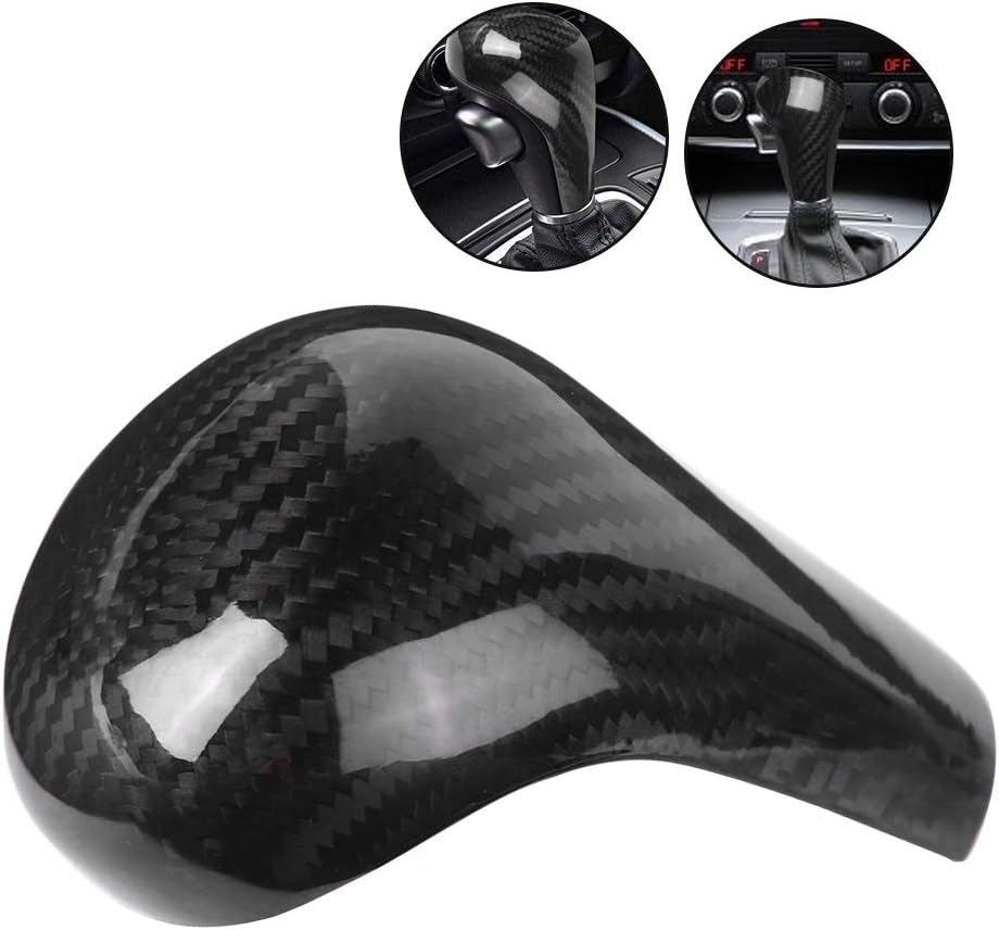 Acouto Gear Shift knob for -Carbon Fiber Car Gear Shift Knob Cover Trim for A6L A4L