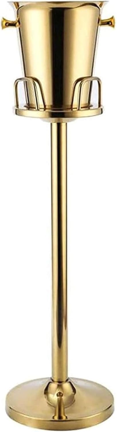 Ice Bucket with Stand， Stainless Steel Ice Bucket Metal Champagne Cooler with Tripod for Weddings Holiday Entertaining