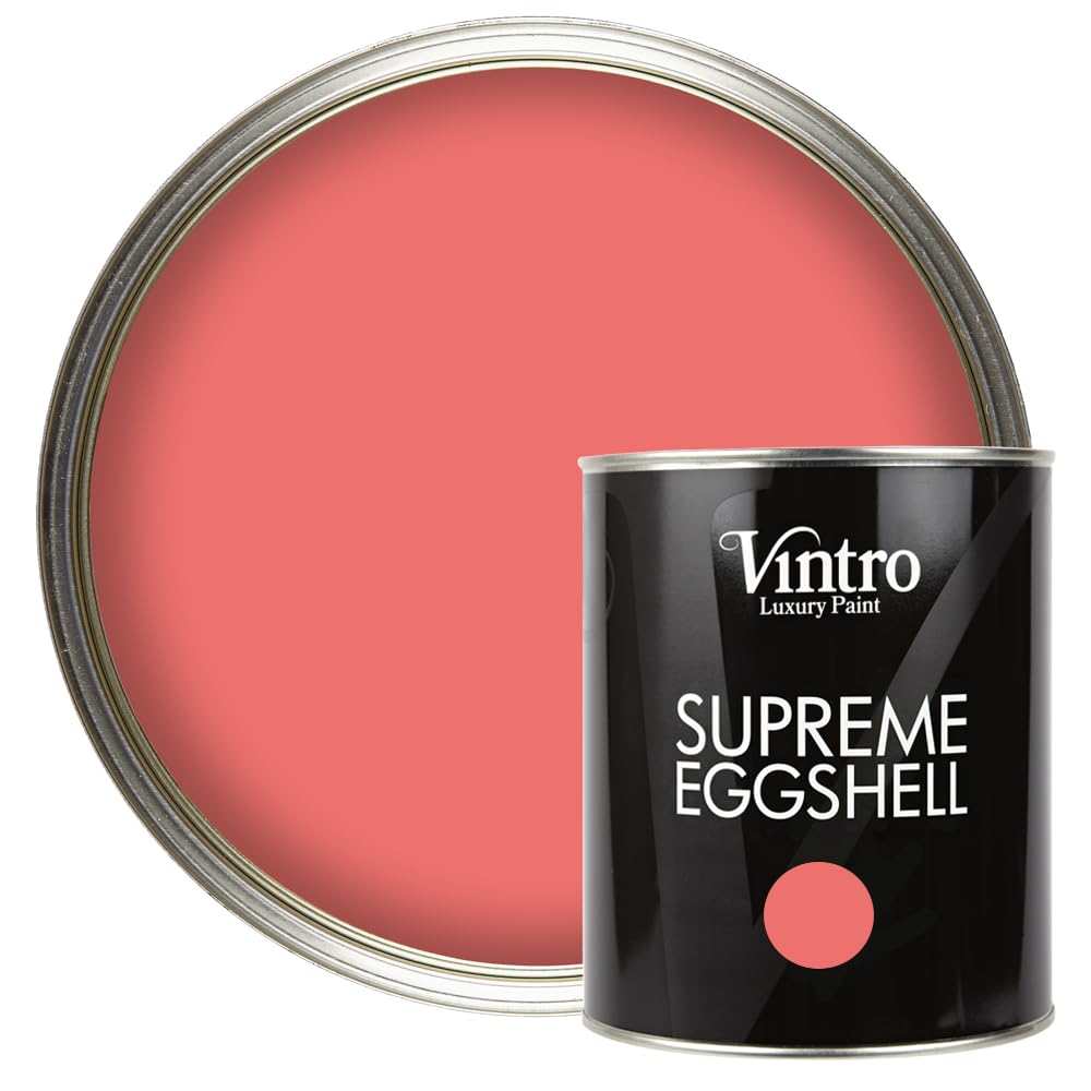 Vintro Paint | Blush Pink Eggshell Paint | for Walls | Wood | Trim | Satin Furniture Paint | Interior & Exterior Use. 1 Litre (Blush Pink - Marilyn's Blush)