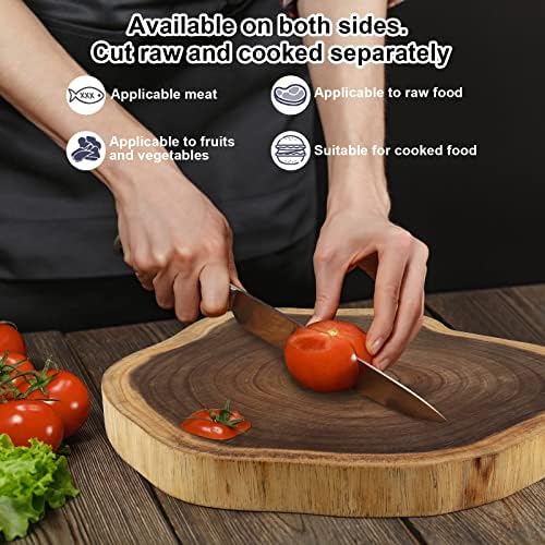 Wood Chopping Board, Unique Acacia Wood Cutting Board for Kitche, Durable & Hard Wearing | No waxing or Painting | Follow Actual Shape of Wood | Suitable for Bread, Cheese, Vegetables and Meat