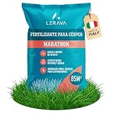 LERAVA® Fertilizante césped liberación lenta (85 m²) - Abono césped granulado con magnesio y microelementos - Nutrición continua hasta 4 meses - Bajo en cloro - Ideal para primavera y verano