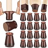 Aneaseit Chair Leg Floor Protectors - 16 pcs Dark Walnut - Felt Bottom Silicone Pads for Hardwood Floors & Furniture Feet - Rubber Caps for Chairs - X-Small