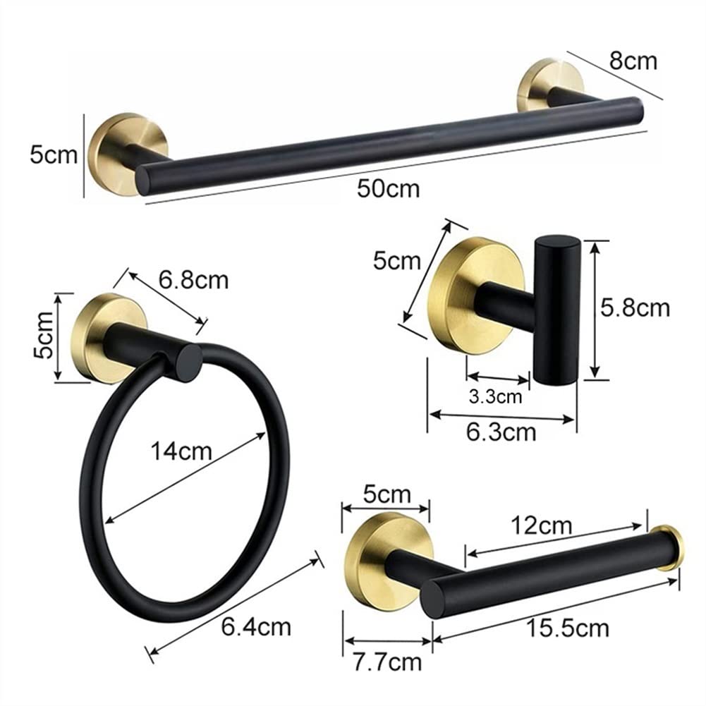 Toallero, Accesorios de baño, Soporte de Papel higiénico, Juego de Soporte para Toallas, Toalla de Ducha de baño, Gancho para Bata, Hardware Negro/Soporte para Toallas Star of Light