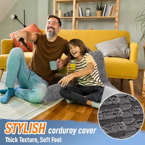MEREZA Reading Pillow with Corduroy Cover, Bed Pillow for Sitting Up Back Rest Support Pillow Chair with Arms Coussin De Lecture Pour Lit by MEREZA - Image 3