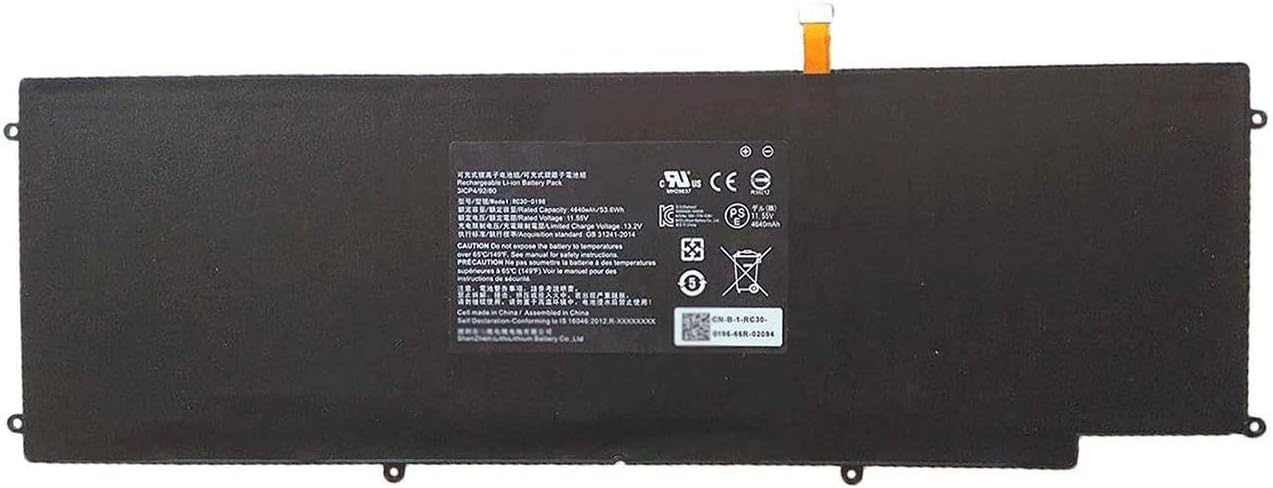RC30-0196 Replacement Battery Compatible with Razer Blade Stealth 2016 V2 RZ09-0239 RZ09-01962E10 RZ09-01962E12 RZ09-01962E20 RZ09-01962E52 RZ09-01962E53 RZ09-01962W10 Series [11.55V 53.6Wh]