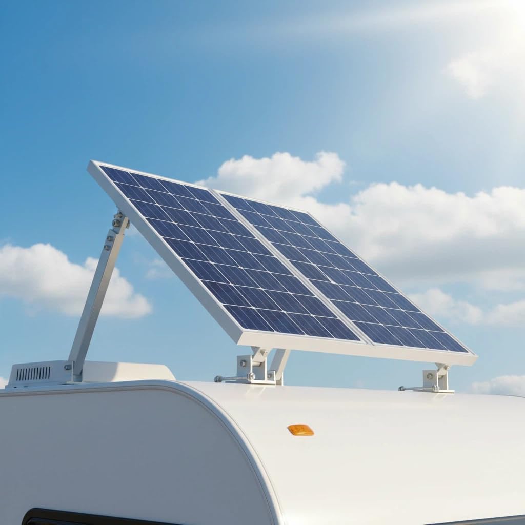 Adjustable Solar Panel Tilt Mount Brackets, Aluminum Alloy Solar Panel Mounting Support Stand for up to 600W Panels, Solar Panel Mount & Ground Mount Legs for Flat Roof RV (Silver)