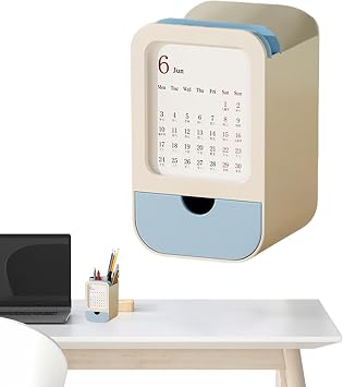 Porte-Stylo De Bureau - Tiroir Et Calendrier | Organisateur De Bureau Multifonction Avec Compartiment | Support   Stylos Et Bo te De Rangement Pour  Cole, Maison, Coiffeuse, Salle De Classe