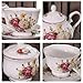 DaGiBayCn Red Flowers Porcelain Tea Set,Tea Cup and Saucer Set,Service for 6,Wedding Teapot Sugar Bowl Cream Pitcher,China Coffee Set