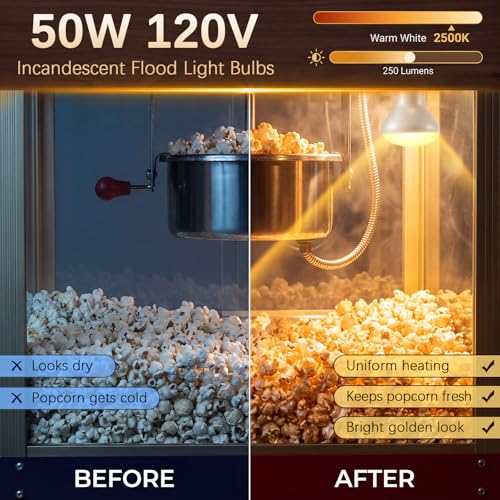 Naucoos 4 Pack 50W 120V R20 Popcorn Machine Light Bulb Replacement by Naucoos - Image 3
