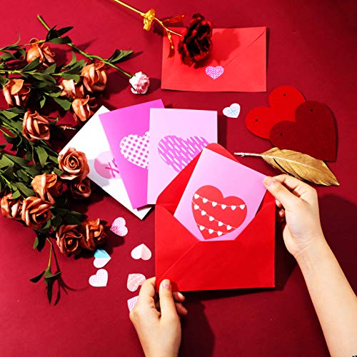 Outus Valentine's Day Greeting Cards Heart Red Blank Heart Note Cards Bulk Valentines Greeting Cards With Red Envelopes And Sweet Heart Stickers(18 Set) #TOP3