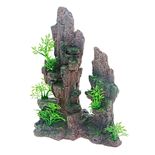 Saim Aquarium Mountain Ornament Fish Tank Rockery Cave Tree House Cave Fish Tank Decoration for Aquarium Decoration