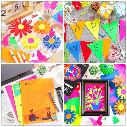 70 Sheets Cardstock 65lb 7 Bright Colors Construction Paper 8.5’’ x 11’’ by Uncle Paul - Used condition - Image 6