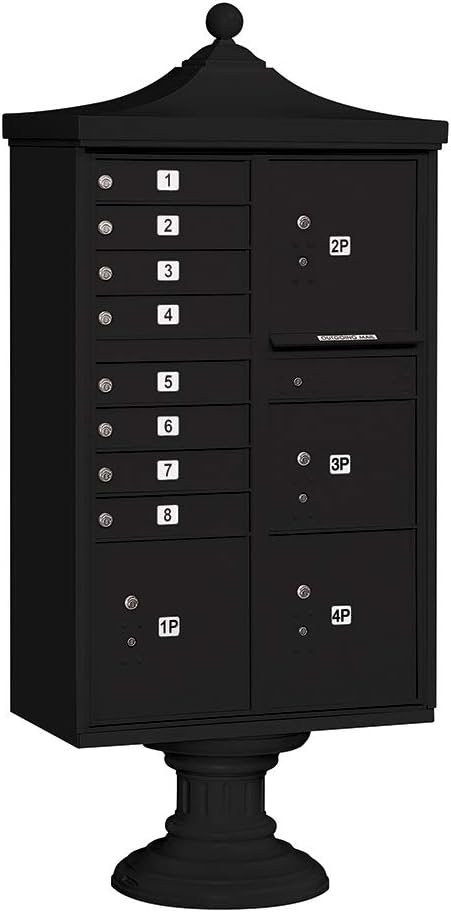 Regency Decorative CBU (Includes Pedestal, CBU Top and Pedestal Cover - Short) - 8 A Size Doors - Type VI - Green - for Use with USPS Access Lock