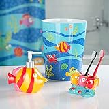 Allure Home Creation Bathroom Accessory Set - Fish Tails 3pc Bath Set Including 1 Lotion Pump,1...