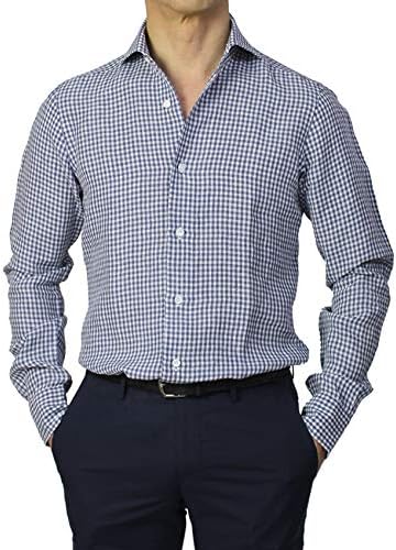 Amazon バルバ Barba Dandy Life リネン100 セミワイドカラー シャツ ギンガムチェック柄 New Bruno シャツ 通販