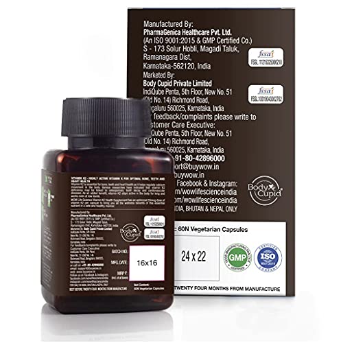 Image of WOW Life Science Omega-3 Fish Oil 1300 mg Triple Strength - 550mg EPA & 350mg DHA for Joints, Heart & Brain Health - 180 Capsules & WOW Life Science Vitamin K2 55mcg - 60 Vegetarian Capsules