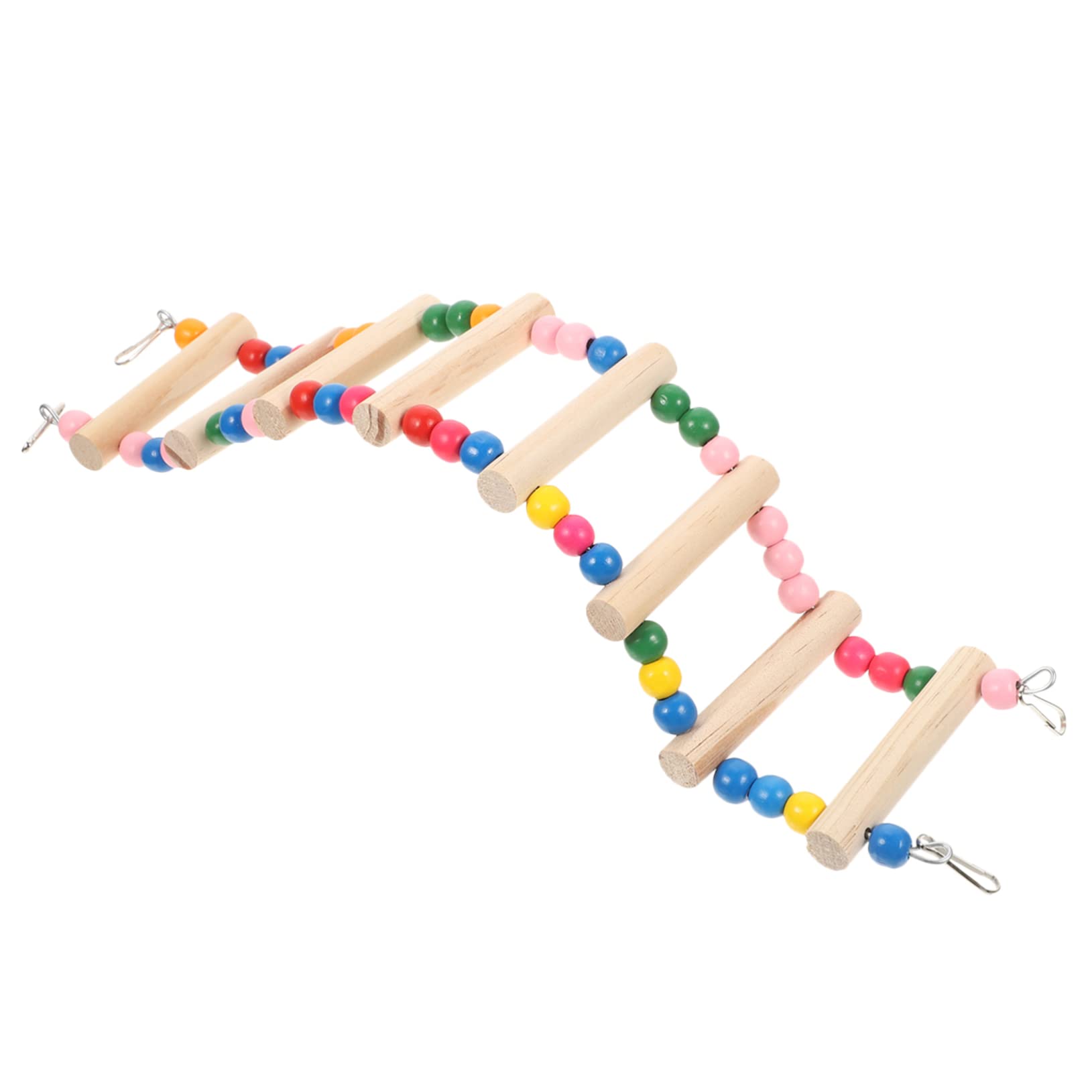 COLLBATH Wooden Parakeet Ladder Bird Toy Ladder Steps Colorful Climbing Ladder for Pet Birds