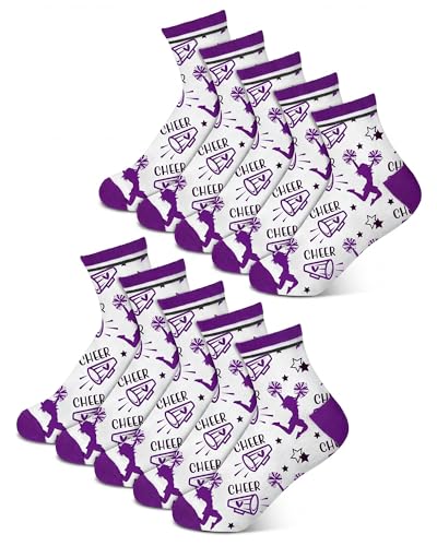 Image of Maiteenly 24 Pairs Ankle Cheer Socks Cheerleading Team Cheerleader Socks for Women Girls Cheer Accessories Gifts