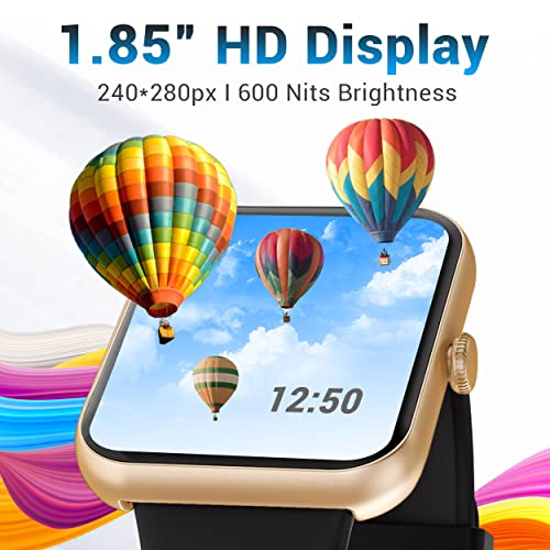 Image of Maxima New Samurai Smartwatch 1.85 inch, 1st Time Call Accept Feature, Hindi Language Support, 600Nits Brightness, Longer Battery, in-App GPS,100+ Watch Faces, Multisport Modes,HR /SpO2 (Gold Black)