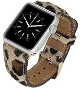 Tuscany Leather Bands Compatible with Apple Watch 38mm 40mm 41mm Band, iWatch Replacement Strap f...