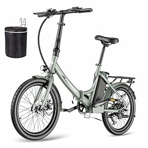 Elektrische fiets Fafrees F20 Light, 20″ vouwen elektrische stadsfiets voor vrouwelijke mannen, 250W motor, 36V/16,75Ah batterij, E-bike 7 versnellingen, 120 km bereik, Grün
