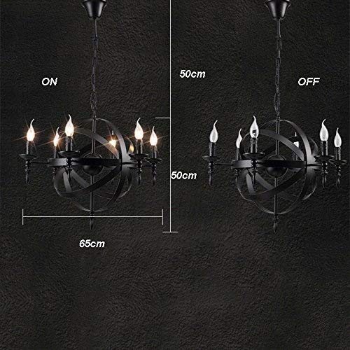 Lustre Métal Noir Rustique Design Candela 1 Salle à Manger Pendelleuchte