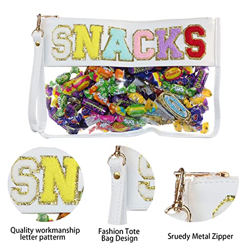 Large Pink Beach Letter Clear Bag for Women,Waterproof Cosmetic Clear Pouch Purse Nylon Makeup Bag Beach Preppy Bag for Women Girl with Wrist Strap3