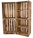 geflammte Vinterior Weinkiste 2X Kisten mit Mittelbrett 2X Standard 50x40x30cm Obstkisten Wandregal Holz Holzkiste Regal Apfelkiste Vintage