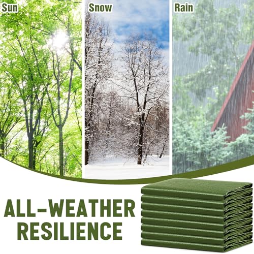 Image of 8 Pack 4 x 6 ft 5.5 Mil Small Tarps Heavy Duty Waterproof Tarp Multi Purpose Tent Cover for Home Boats Cars Camping Patio Furniture Roof Emergency Rain Protective Cover, Army Green