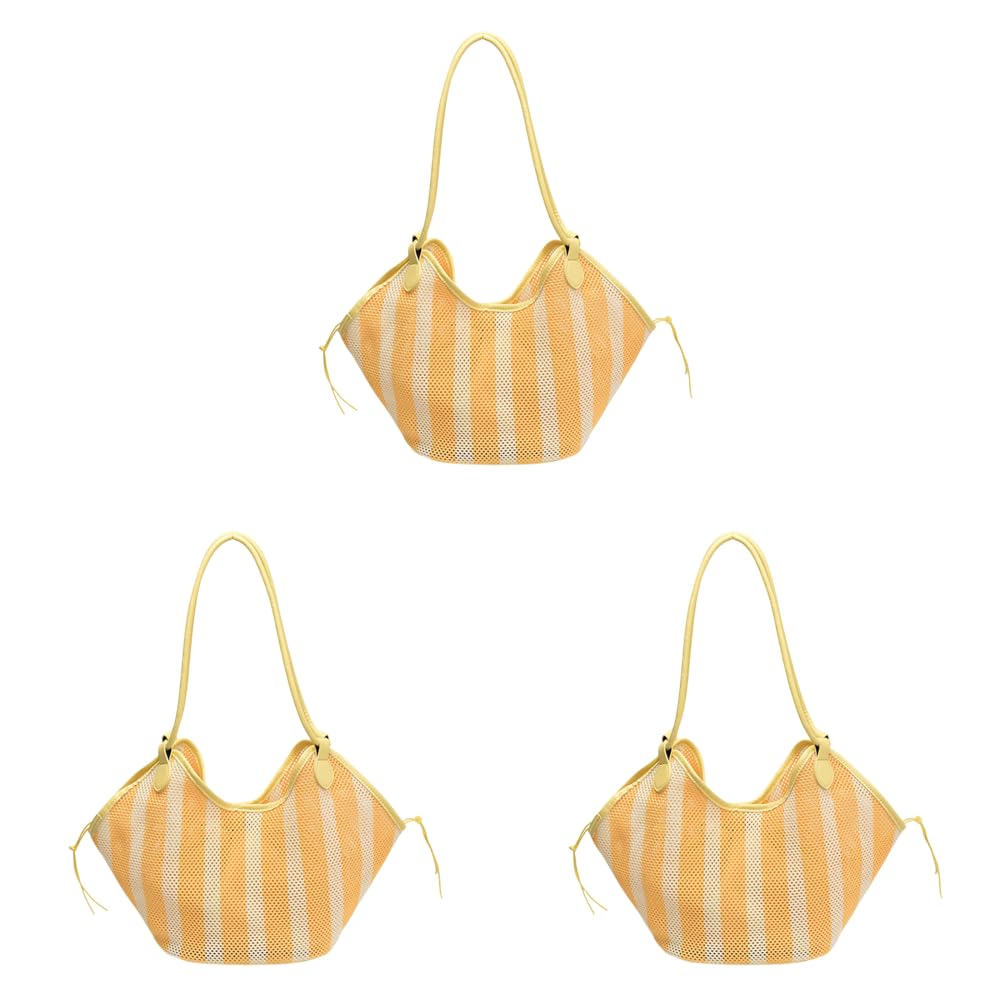 Bolso de hombro de PU y malla grande para playa y viajes de mujer 8