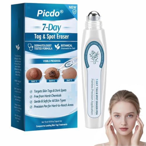 Picdo Skin Tag Remover Pen Picdo Tag and Spot Eraser Salicylic Acid & Tea Tree Oil Formula for Skin Tag Removal Non-Irritating Home Use Kit for All Skin Types (1 Pcs)
