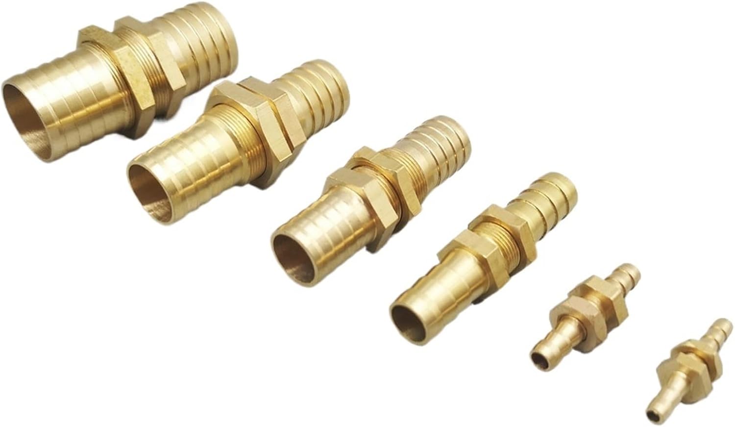 1PCS 6/8/10/12/14/16/19mm Brass Copper Barbed Tube Fittings Connect Repair Hose Adapter Extender(6mm)