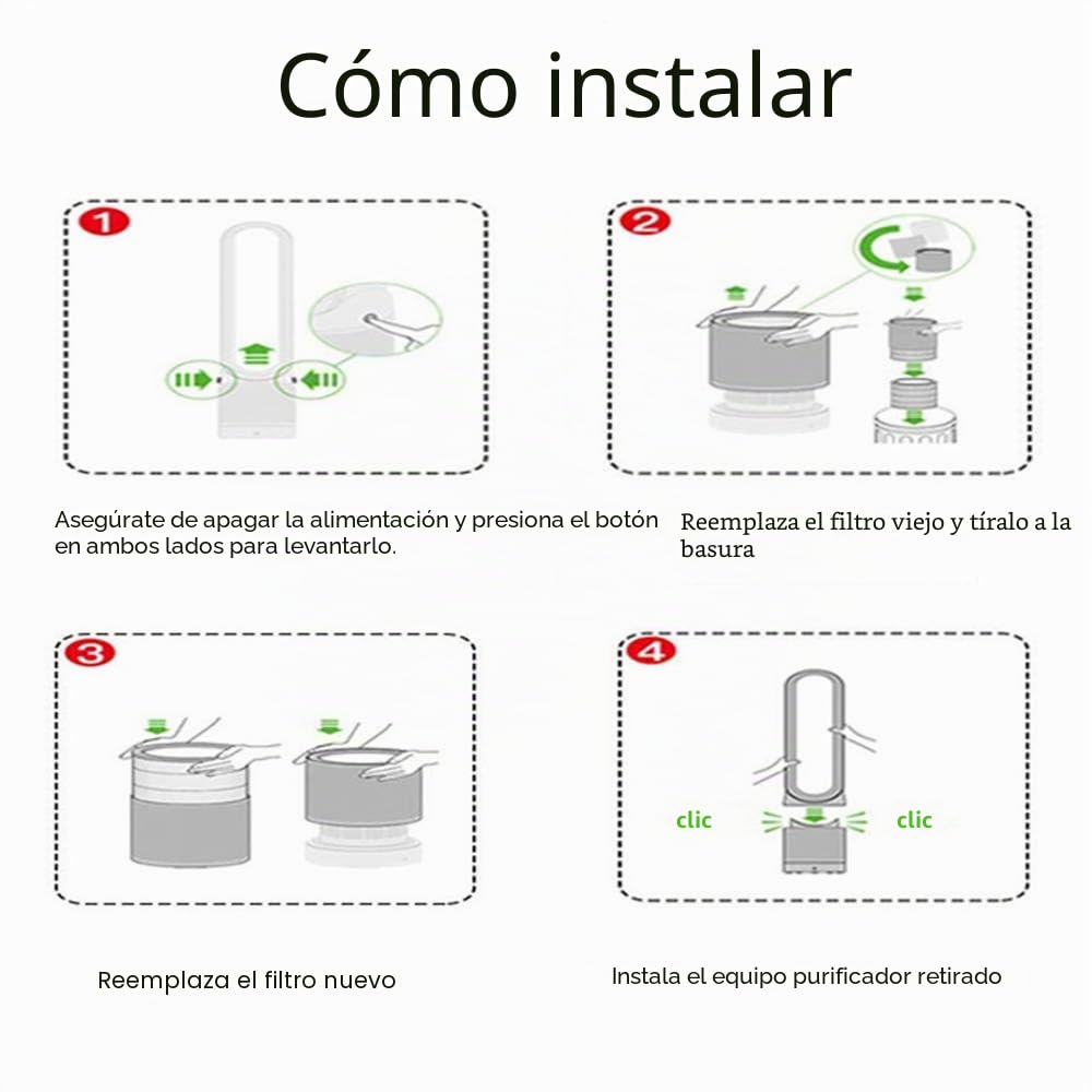 Reemplazo de HEPA Filtro Compatible Dyson Pure Cool HP03 & DP01 DP03 Purificador de aire de escritorio y Dyson HP02 HP01 HP00 Pure Hot + Cool Link Ventilador limpiador