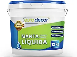 Euro Decor Manta Líquida 12Kg Impermeabilizante para Interior e Exterior, Alta Resistência, Máxima Impermeabilização, Fácil Manutenção (Branco)