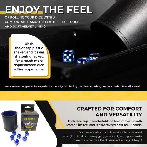 Harbor Loot Blue Dice Shaker Cup Complete With Matching Dice Set Of Six Blue Translucent Dice #TOP3