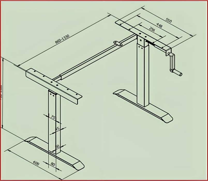 Image of Manual Height Adjustable Stand with Table Top,Sit Stand Table,60 Kgs|Standing Desk