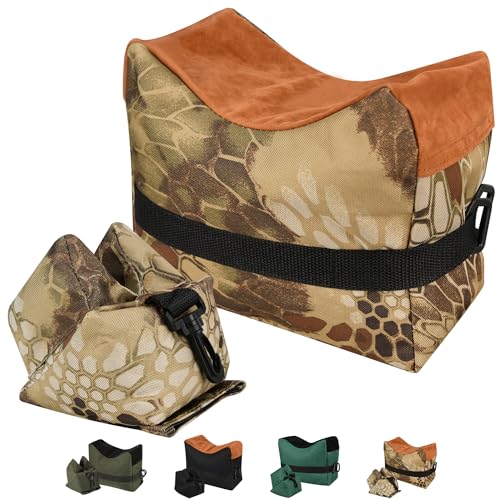 Shooting Rest Bags, Camo Rest Front & Rear Support Sandbag Stand Holders with 600 Denier Polyester