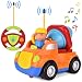Remote Control car, GotechoD Cartoon RC mixer truck with Music and Lights, Radio Control Toy for Baby Toddlers Kids and Children, Perfect for Holiday Birthday presents(Orange)