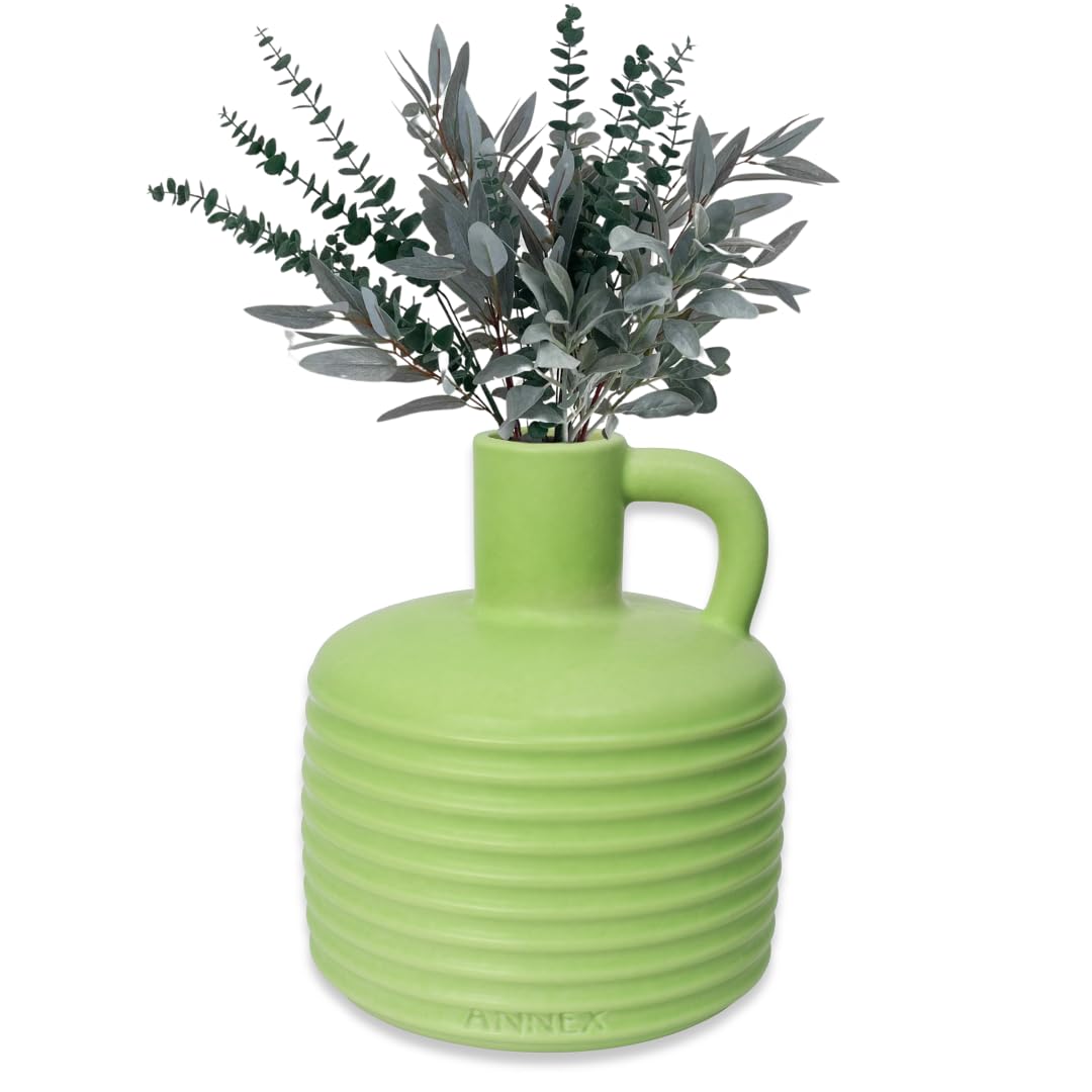 Annex Large Ceramic Handmade Bud Vase, Perfect for Pampas Grass, Book Vase for Flowers, Boho Room Decor for Home, Table, Shelf, Floor, Centerpiece or