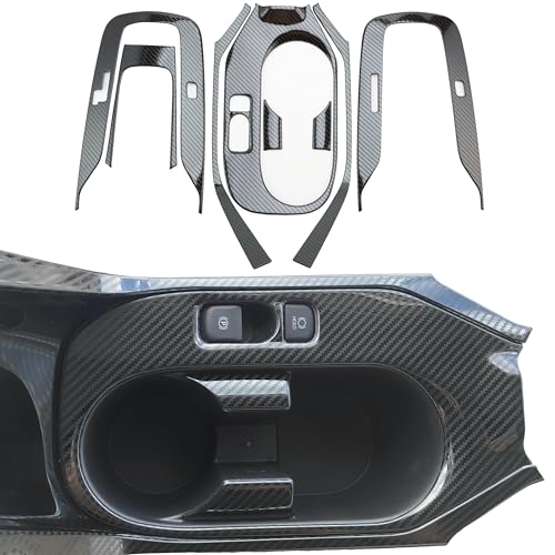 ruihe 7pcs Carbon Fiber Pattern Stainless Car Gear Shift Knob Console Panel Trims Cup Holder Frame Cover Fit for Toyota Corolla 2023 2024 2025 2026