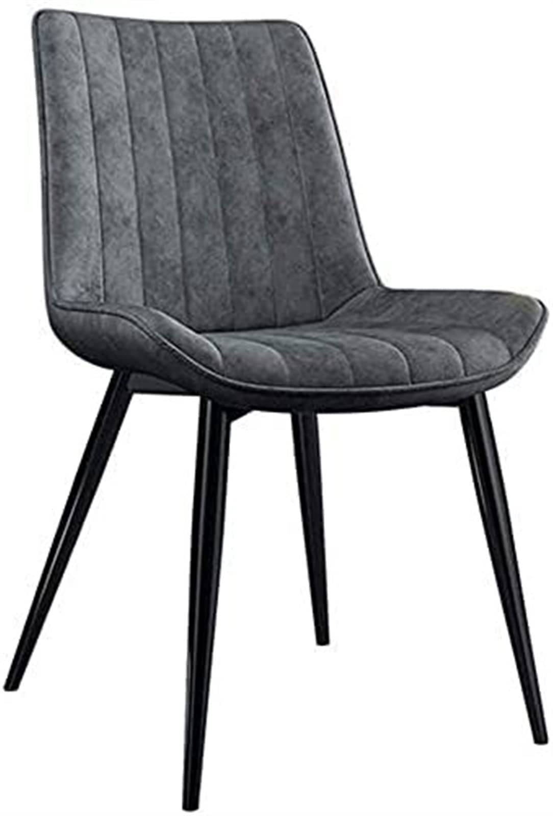 SJIALEN 1 Pcs Modern Kitchen Dining Room Chairs, Metal Frame Living Room Lounge Chairs PU Leather Cushion Backrest Chair Kitchen Chair (Color : Light Gray, Size : 45x43x84cm)