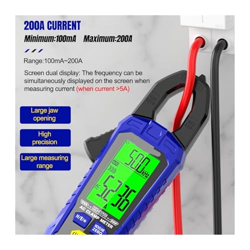 Clamp Meter Digital Multimeter True RMS AC/DC Current & Voltage, Capacitance, Resistance, Frequency(MX-177A) miniatura 2