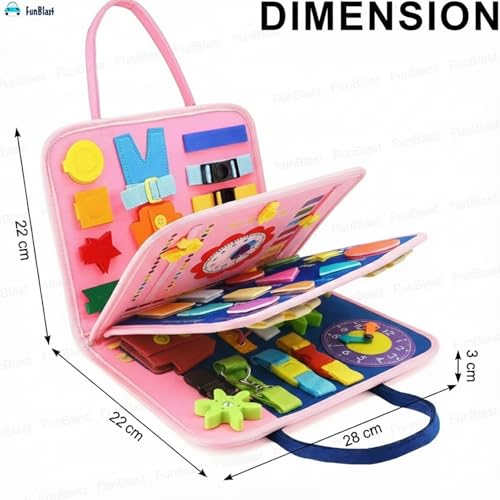 Image of FunBlast Busy Book for Toddlers Binder Board - Montessori Busy Board for Kids, Cartoon Design Learning Activity Toy for Toddlers, Educational & Early Learning Toys for Kids, Toddler (Mermaid)