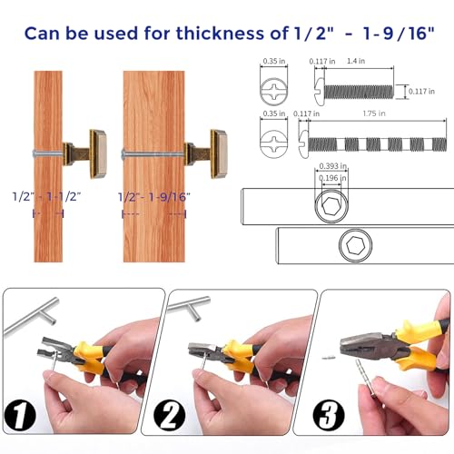 Image of Ravinte 5 Pack 1-3 /16 Inch Antique Brass Kitchen Square Cabinet Knobs Solid Drawer Pulls Single Hole Kitchen Cabinet Hardware Knobs for Cabinets and Drawers