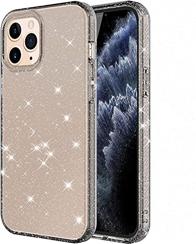 Coque silicone paillettes iPhone 12 Pro Max grise transparente