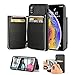 LAMEEKU iPhone Xs Wallet Case, iPhone X Card Holder Case, Zipper Leather Case with Credit Card Slots Pocket, Protective Shockproof TPU Bumper Phone Cover Compatible with iPhone Xs/X 5.8'' - Black